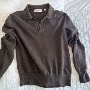 Buck Mason Brown V-Neck Sweater